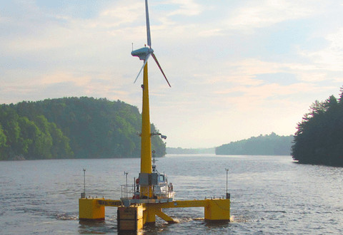 VolturnUS floating demo. Photo courtesy of the University of Maine Advanced Structures and Composite Center.
